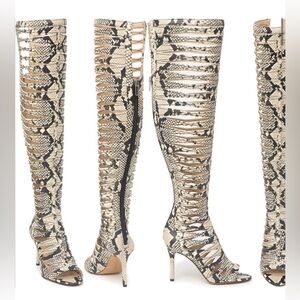 Vince Camuto’s “The Chaendra” Gladiator, Peep Toe, Over the Knee Boots